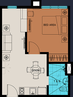 Vista Suarez Cebu floorplan - 1 Bedroom